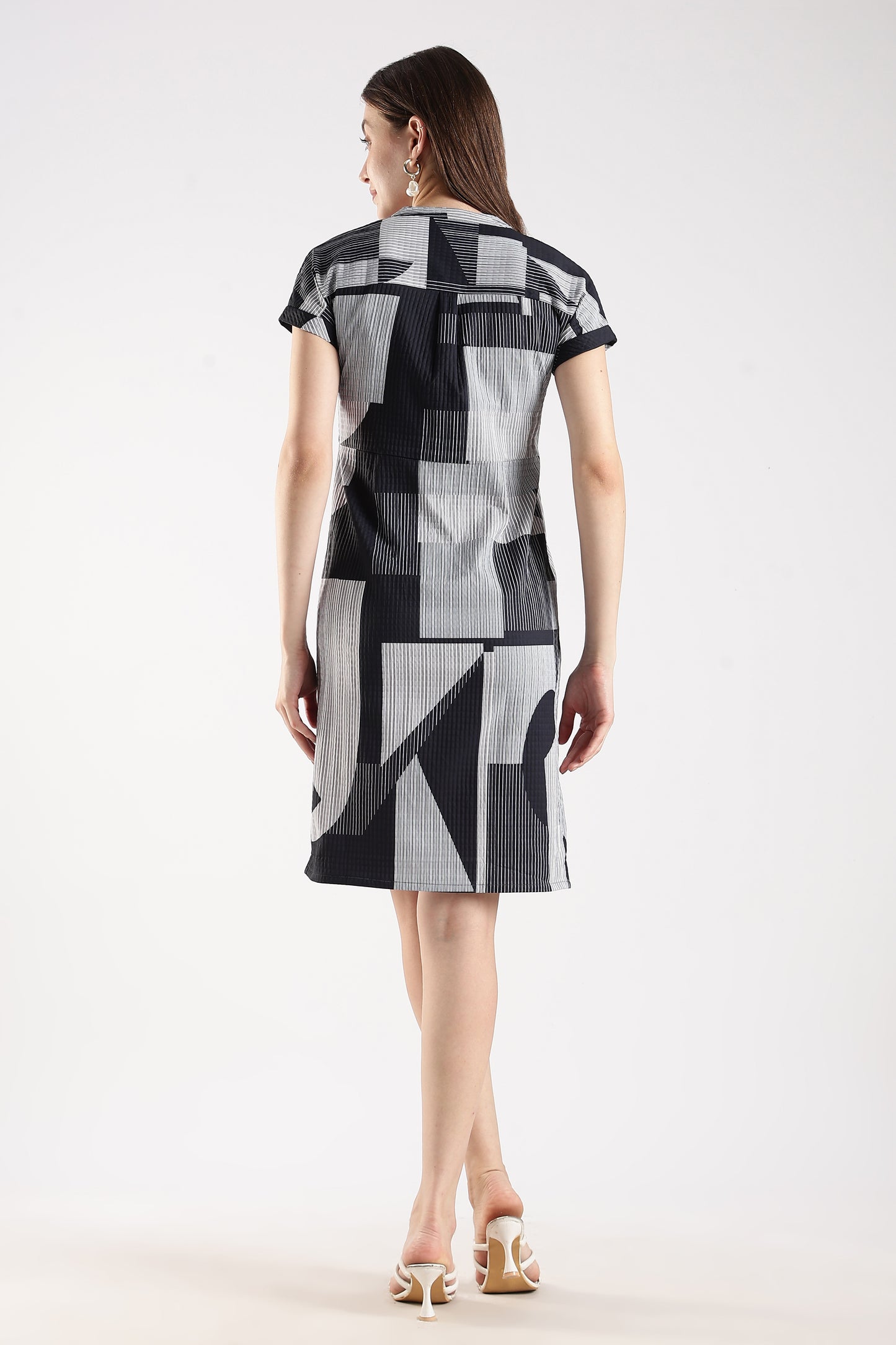 Drawstring Waist Dress Black
