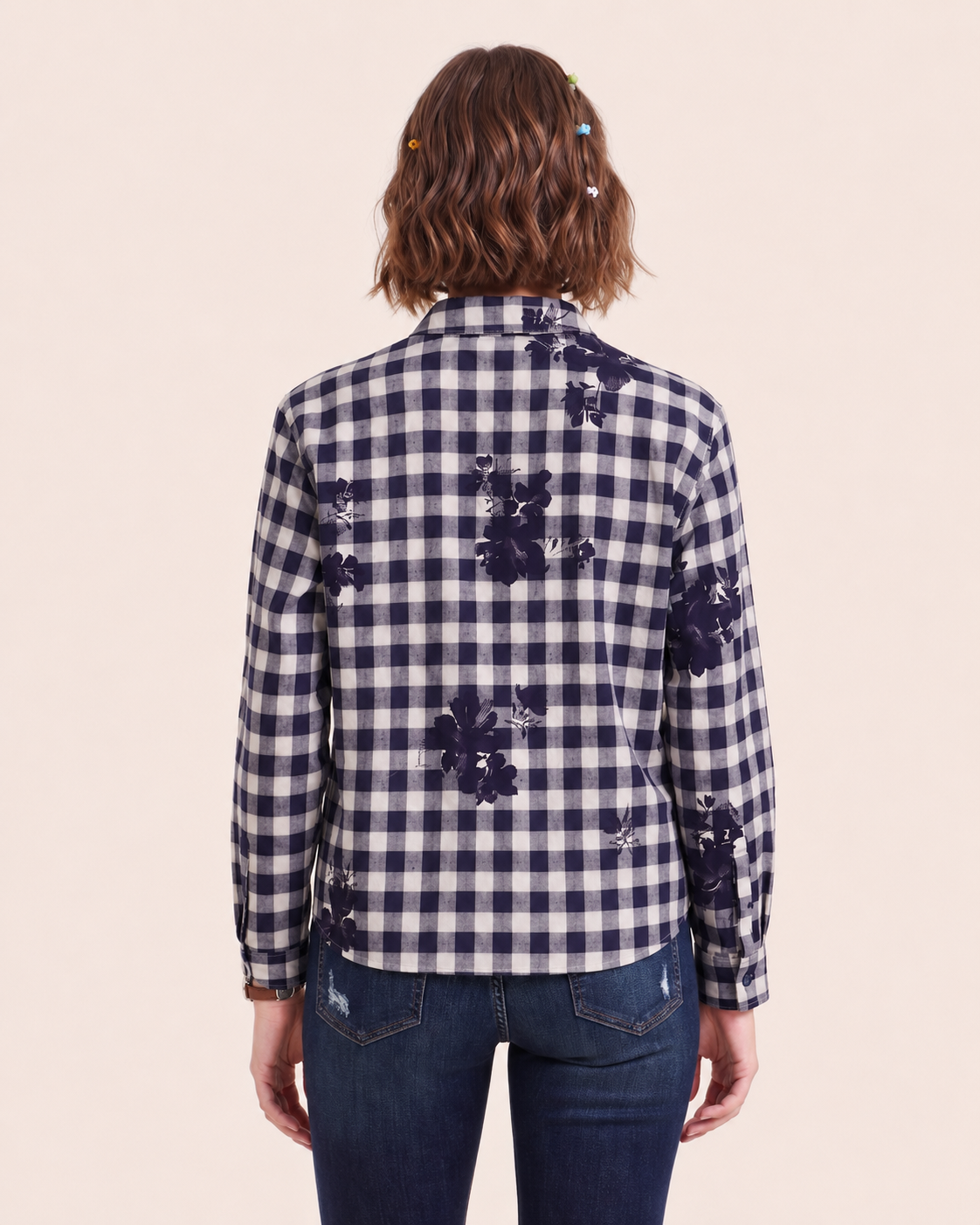 Women Blue Checks Full Sleeves Shirt