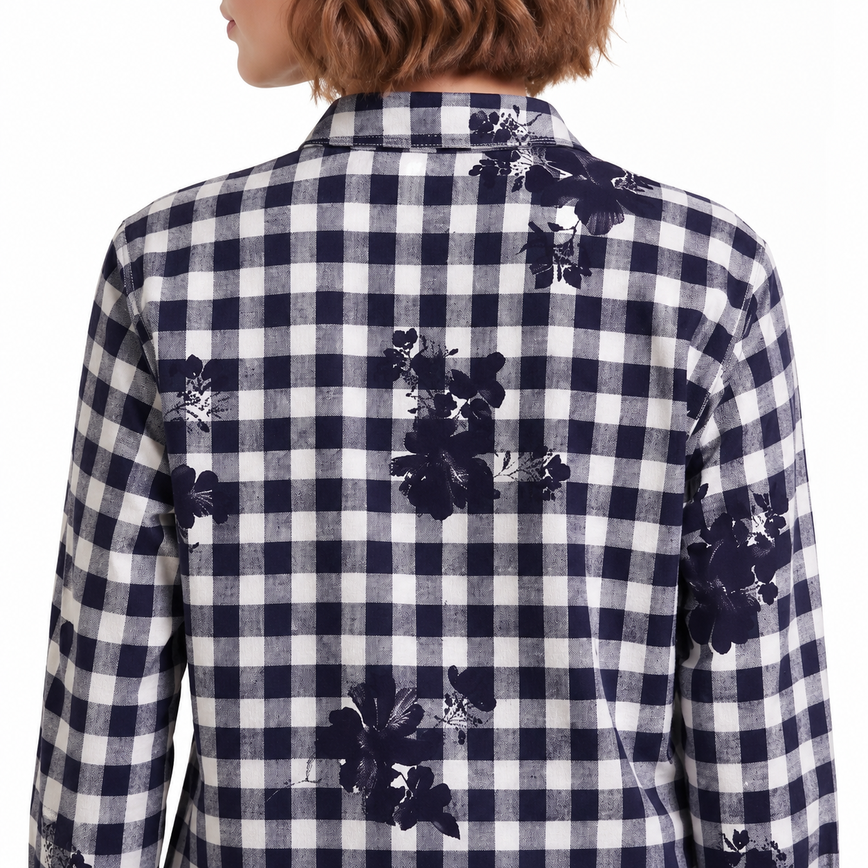 Women Blue Checks Full Sleeves Shirt