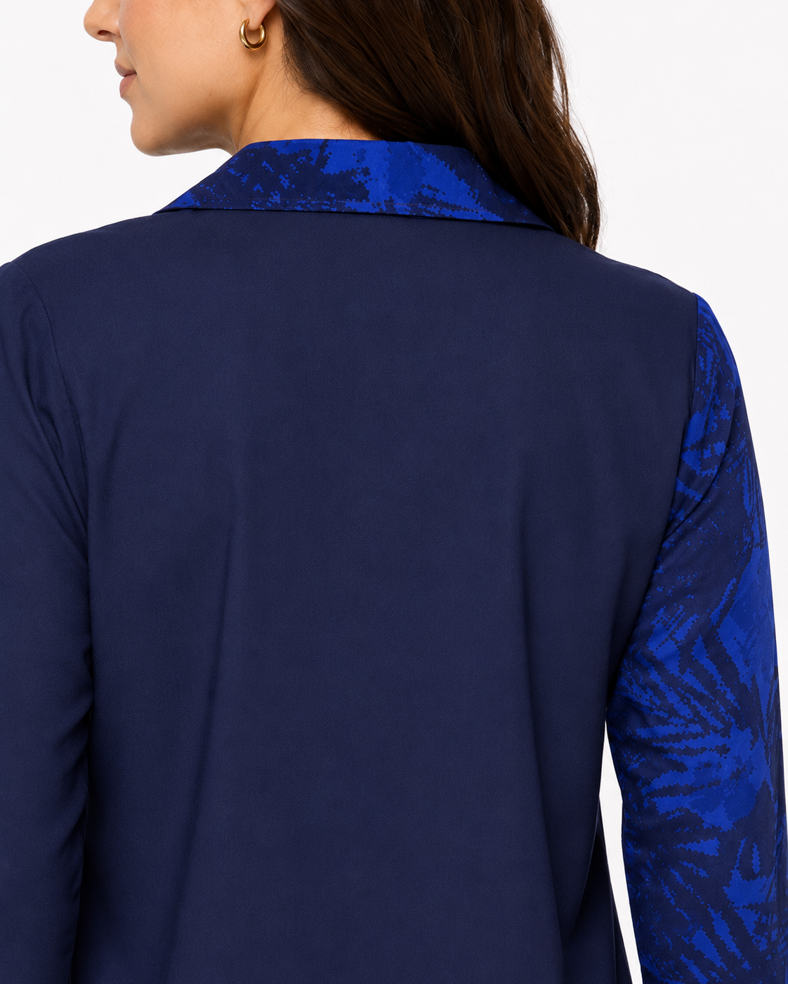 Women Blue Printed Color block Shirt
