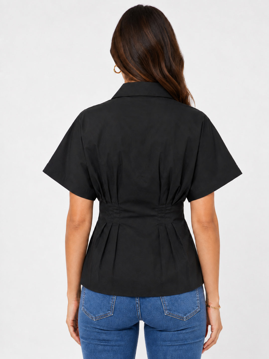Women Black Short Sleeve Shirt