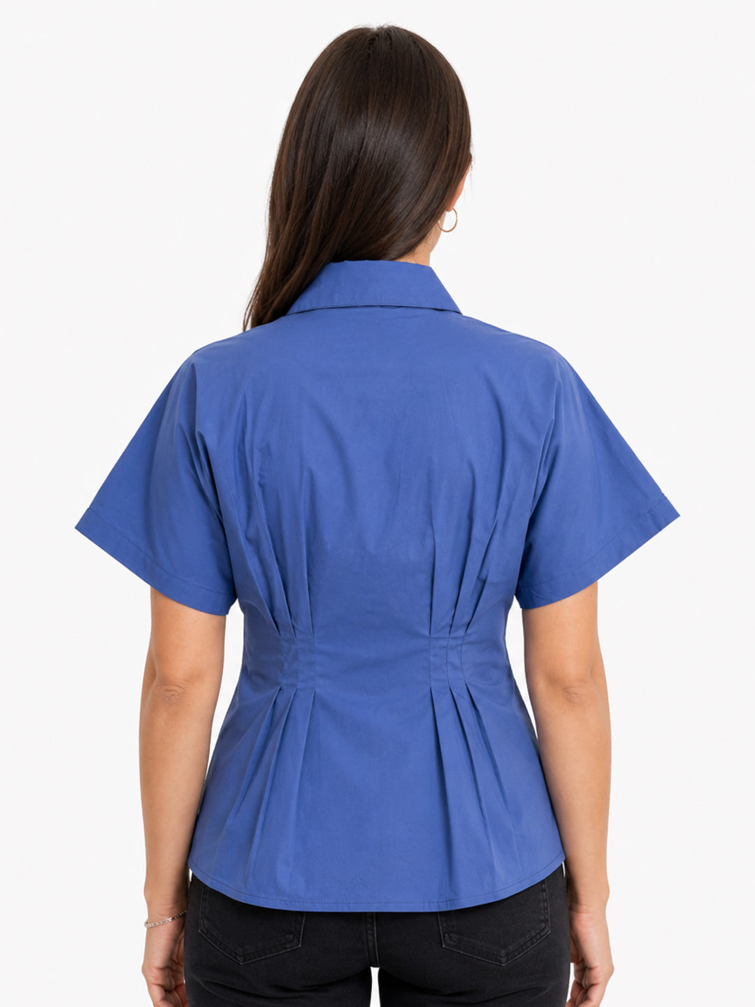 Women Blue Short Sleeve Shirt