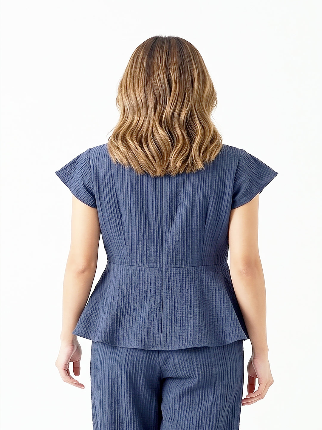 Women Blue Peplum Top