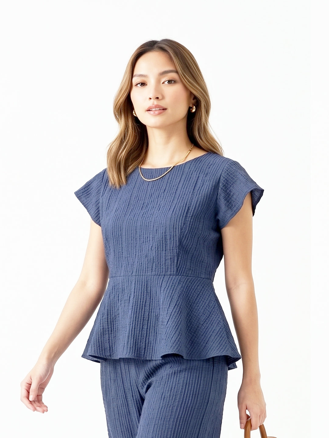 Women Blue Peplum Top